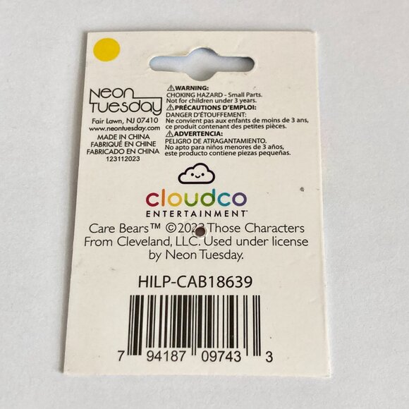 Care Bears Funshine Bear Pin Tie Tac Lapel Hat Yellow Enamel Neon Tuesday NWT - Picture 8 of 10